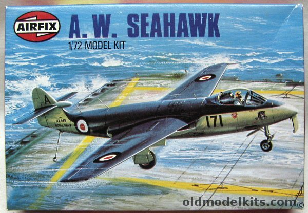 Airfix 1/72 A.W. Seahawk FGA6 or Mk 100 - Fleet Air Arm 804 or West German Navy, X-103-200 plastic model kit